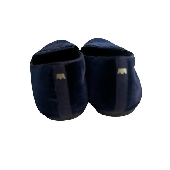 Birdies The Starling Blue Velvet Flats Loafers •9.5• Ballet Slip On Shoes - Picture 4 of 7